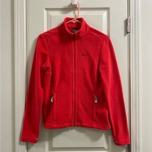 Jack Wolfskin Red Fleece Full Zip Jacket womens size S